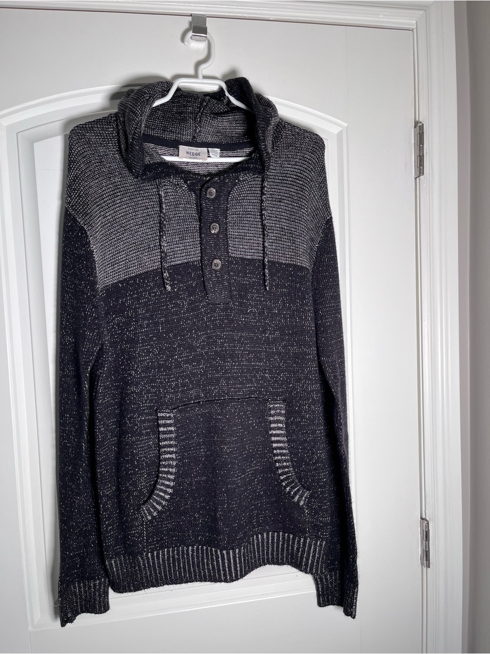 Men’s hedge knit hooded sweater in XL